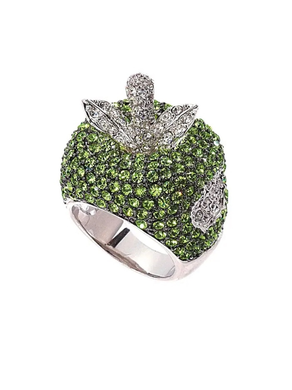 Park Lane Green Crystal Apple Cocktail Ring